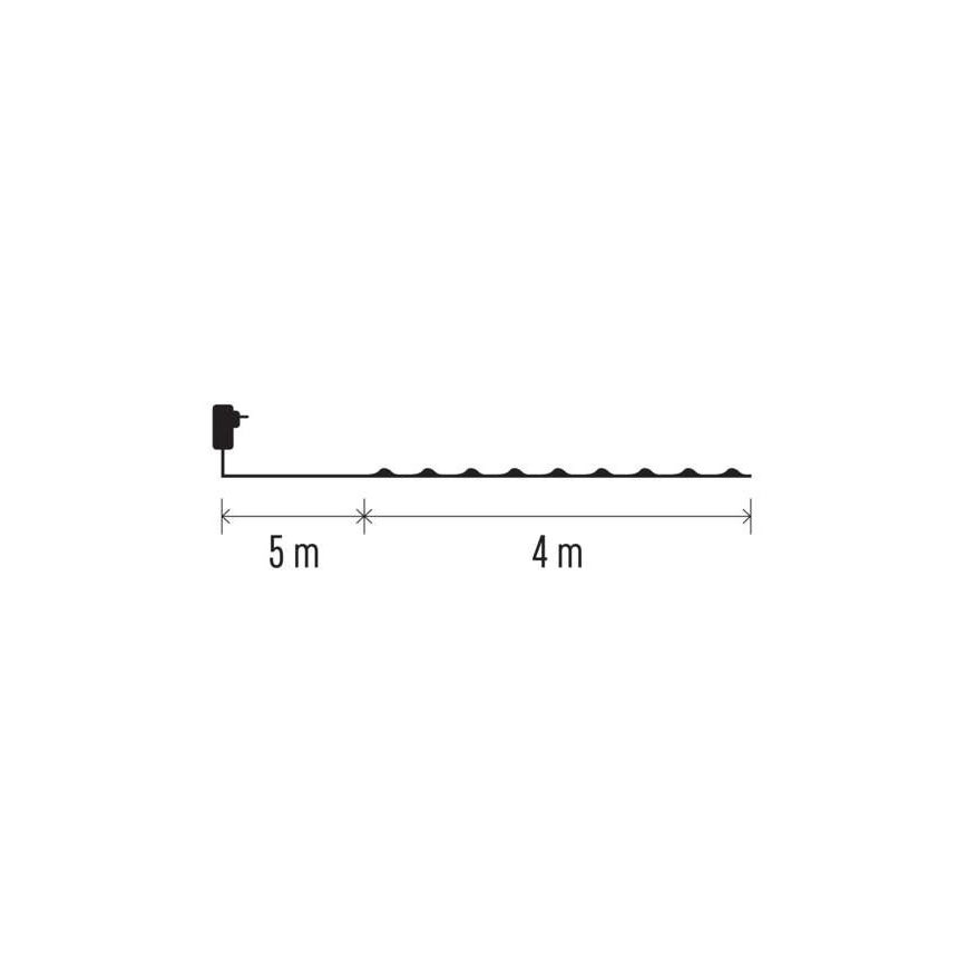 LED välisvalguskett 40xLED/9m IP44 külmvalge