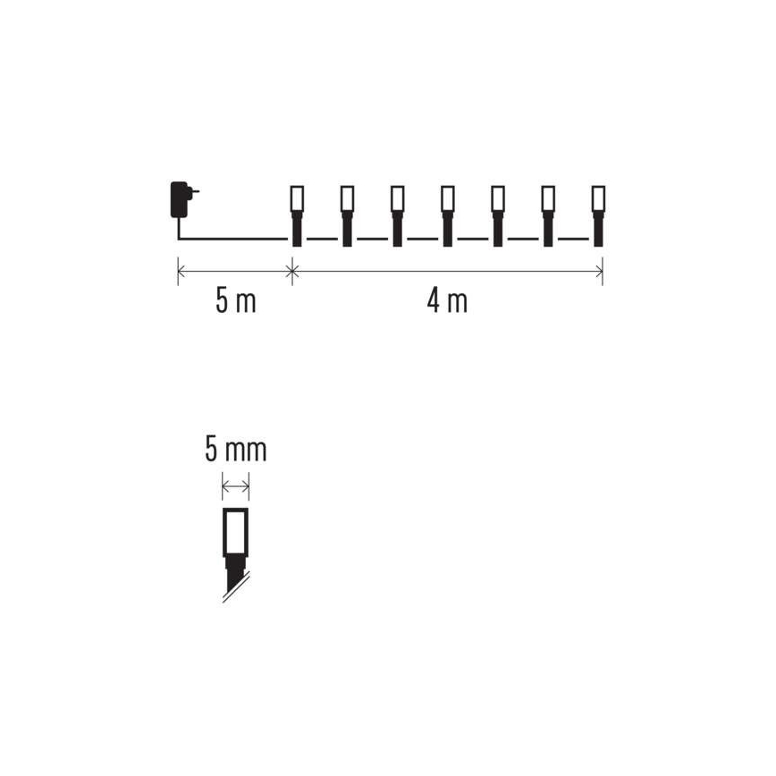 LED-välisvalguskett 40xLED/9m IP44 külmvalge