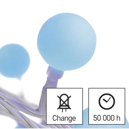 LED-välisvalguskett 40xLED/9m IP44 sinine