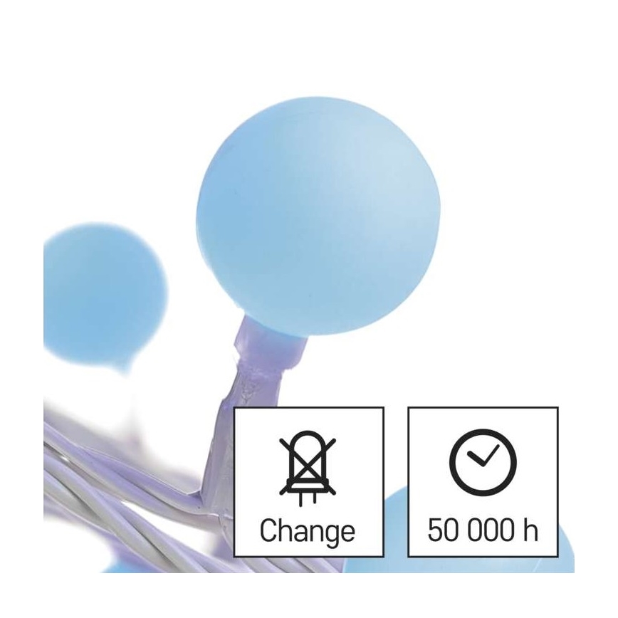 LED-välisvalguskett 40xLED/9m IP44 sinine