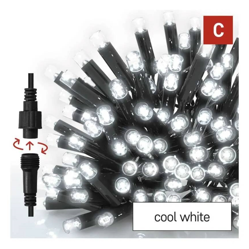 LED välisvalguskett 50xLED/3x0,4m IP44 külmvalge