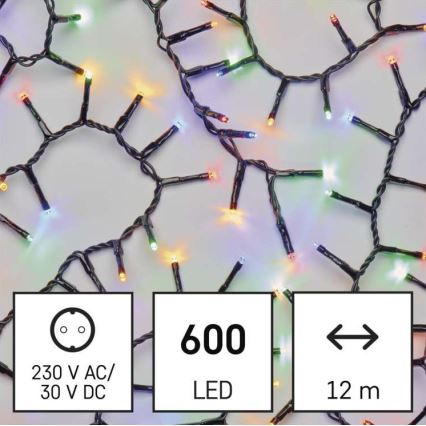 LED välisvalguskett 600xLED/17m IP44 mitmevärviline