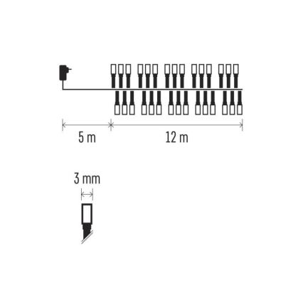 LED välisvalguskett 600xLED/17m IP44 mitmevärviline