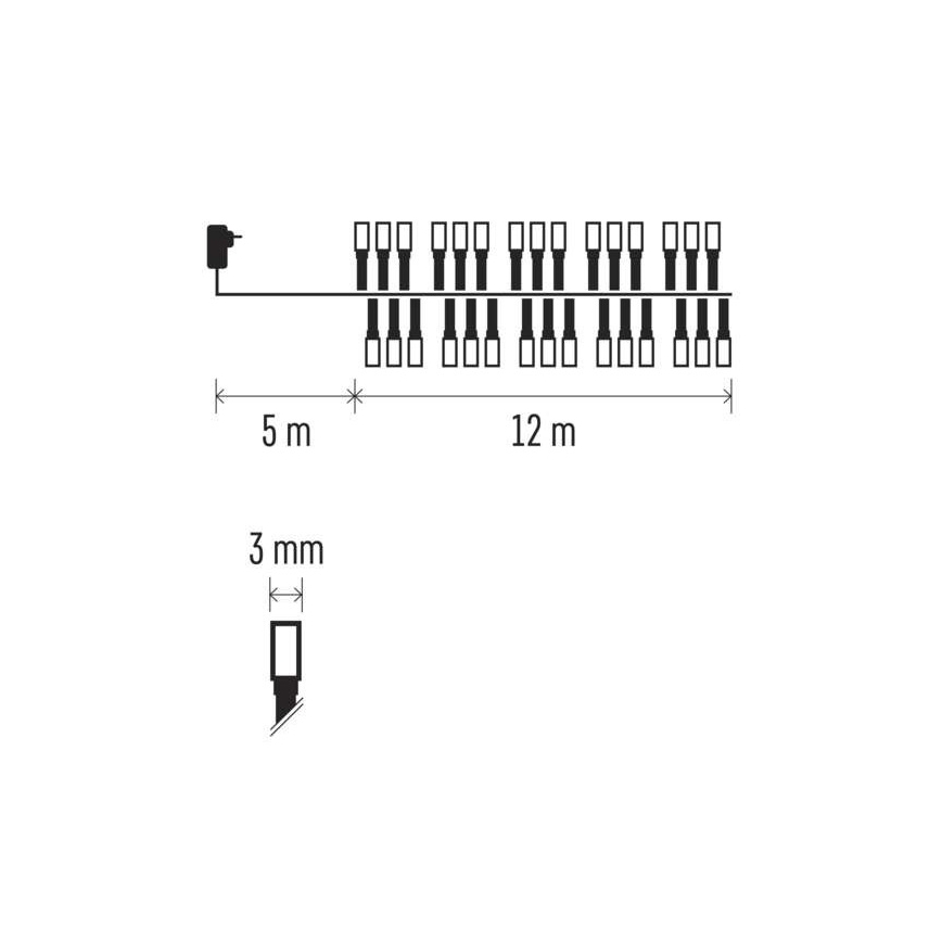 LED välisvalguskett 600xLED/17m IP44 mitmevärviline