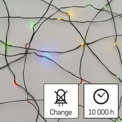 LED välisvalguskett, 75 LED, 12,5 m, IP44, mitmevärviline