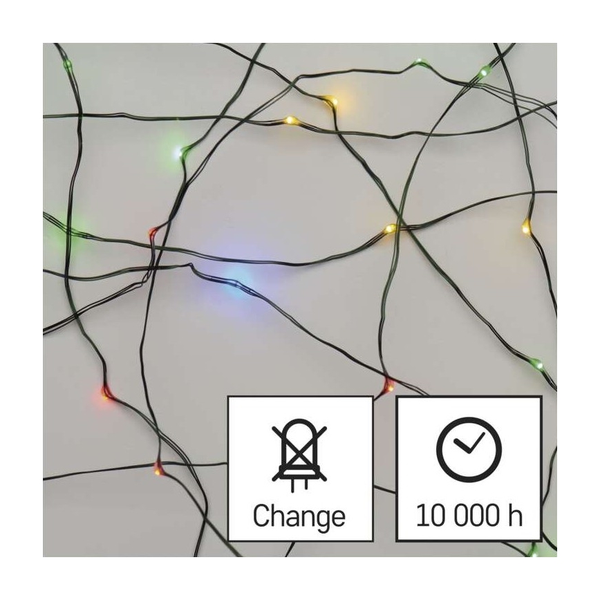 LED välisvalguskett, 75 LED, 12,5 m, IP44, mitmevärviline