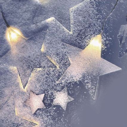 LED-välisvalguskett 8×LED, 5,84 m, IP44 — tähekujundusega