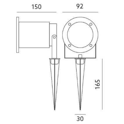 LED välisvalgusti BLAKE 2 GU10/4W/230V