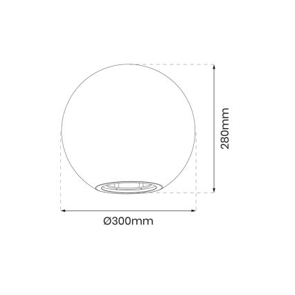 LED välisvalgusti GLOBO 1xE27/11W/230V, läbimõõt 30 cm, IP44