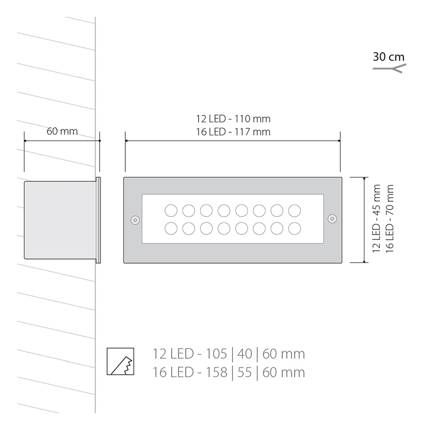 LED välisvalgusti INDEX 1x12LED/1W/230V IP54