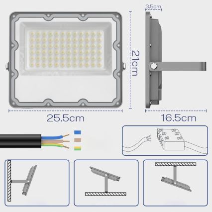 LED välisvalgusti LED/100W/230V 4500K IP65 hall