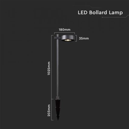 LED Välisvalgusti LED/7W/230V 3000K IP65 must