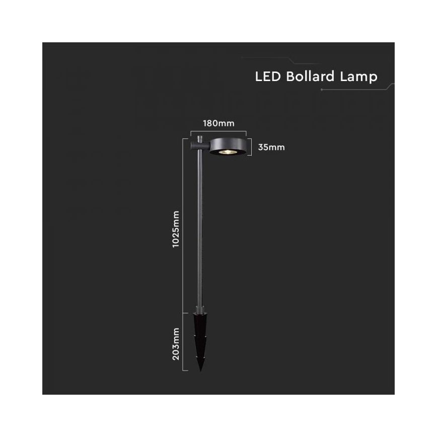 LED Välisvalgusti LED/7W/230V 3000K IP65 must