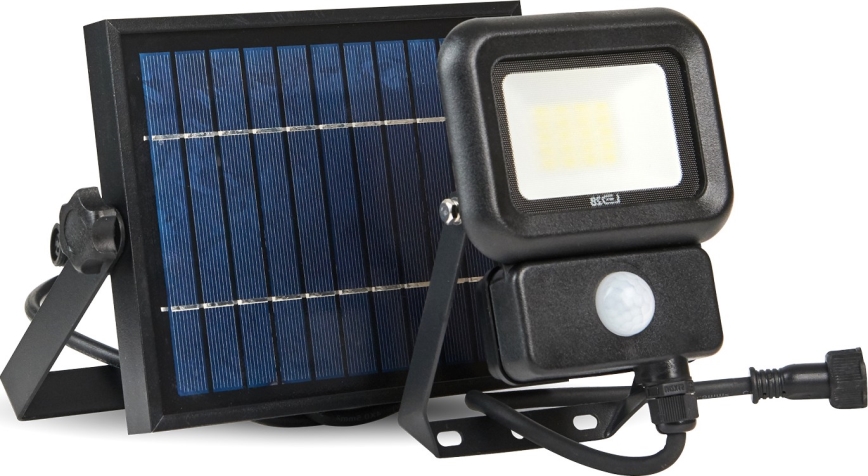 LED Välisvalgusti päikeseenergial, anduriga LED/10W/3,7V 6500K IP65 2200 mAh