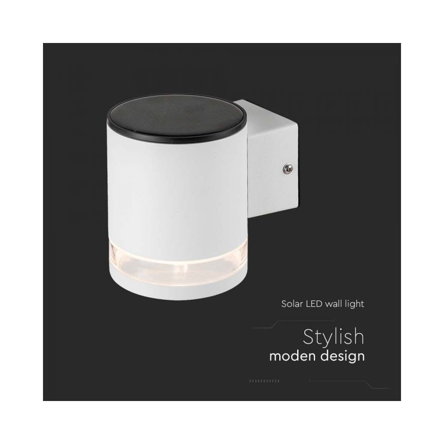 LED Välisvalgusti päikeseenergial LED/1W/3,7V 3000K IP54 1200 mAh valge