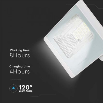 LED Välisvalgusti päikeseenergial LED/20W/3,2V IP65 4000K 20000 mAh + kaugjuhtimispult