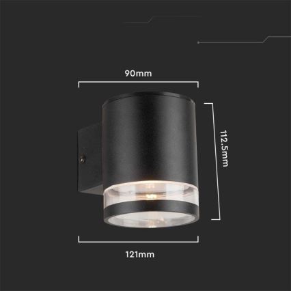 LED Välisvalgusti päikeseenergial, seina külge kinnitatav, anduriga LED/1W/3,7V 3000K IP54 1200 mAh must