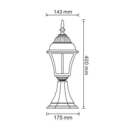 LED välisvalgusti PARIS 2 1xE27/4,9W/230V
