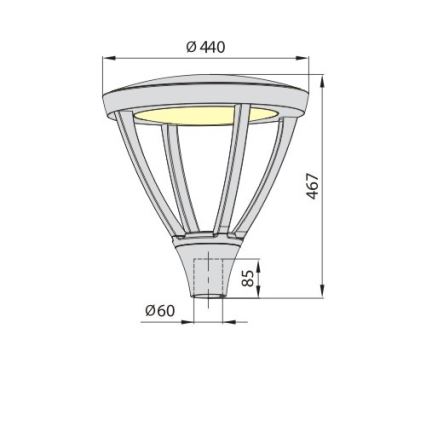 LED välisvalgusti PARK PLUS LED/60W/230V 4000K