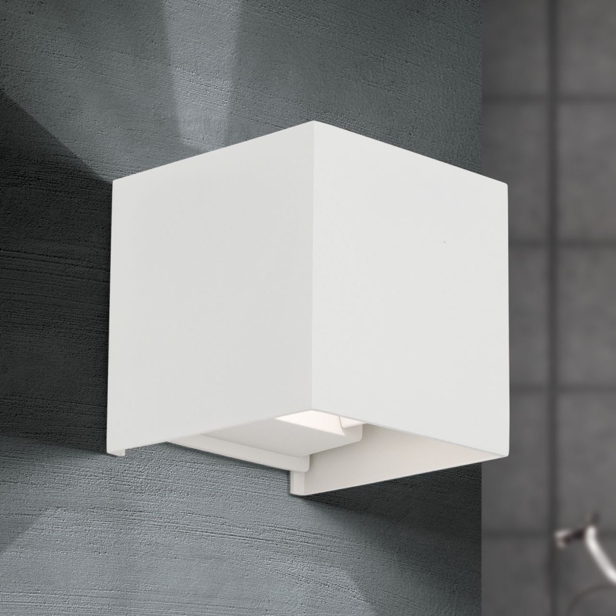 LED Välisvalgusti seinale CUBE 2xLED/3W/230V IP54 valge