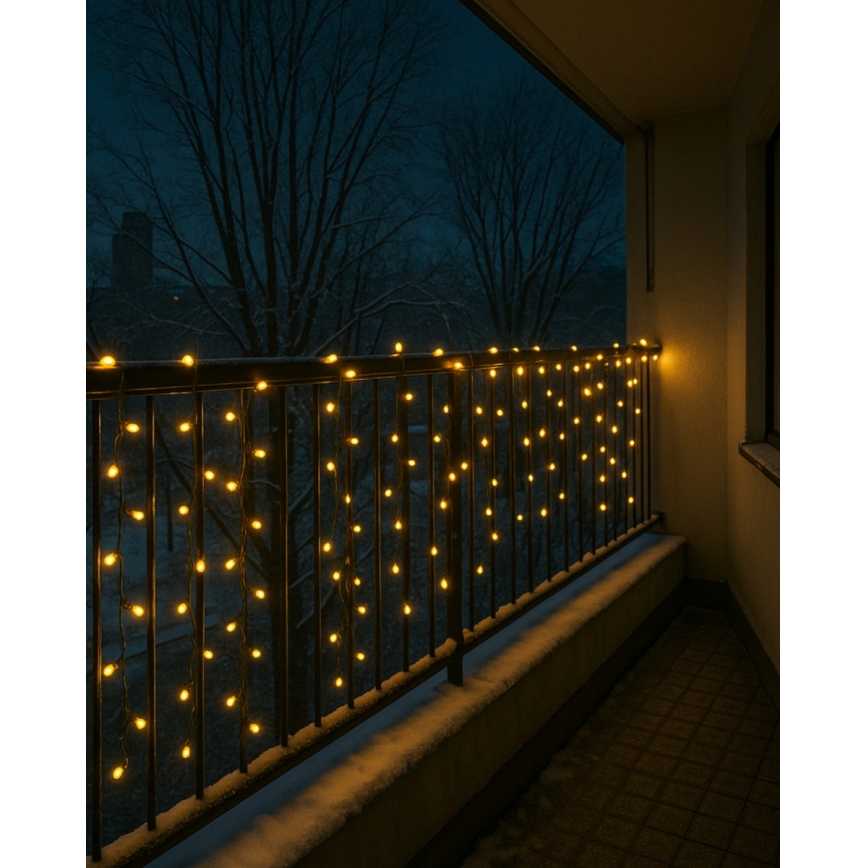 LED välisvalgustuse kett 200xLED/230V 7,6 m IP44 must