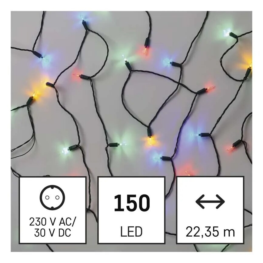 LED välisvalgustuskett 150xLED/27,35m IP44 mitmevärviline