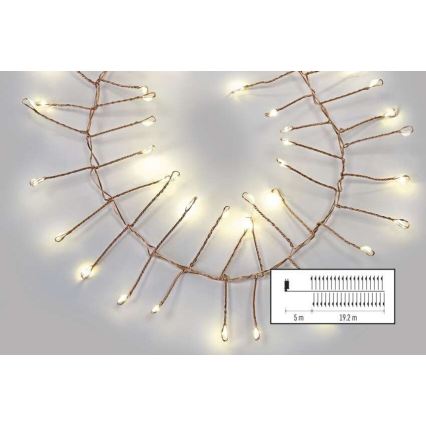 LED välisvalgustuskett 1920xLED/8 funktsiooniga 19,2m IP44 soe valge