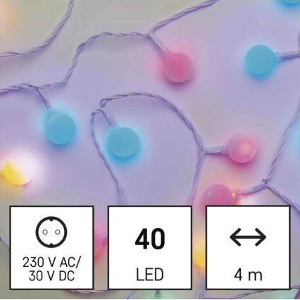 LED  välitingimuste valguskett 40xLED/9m IP44 mitmevärviline