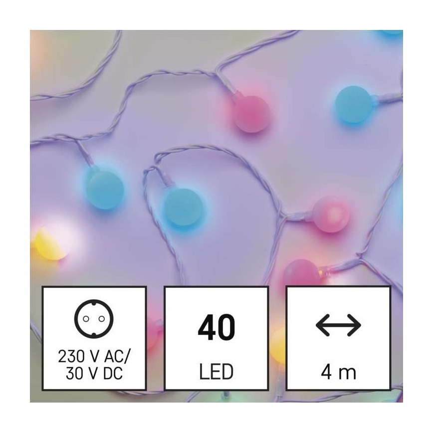 LED  välitingimuste valguskett 40xLED/9m IP44 mitmevärviline