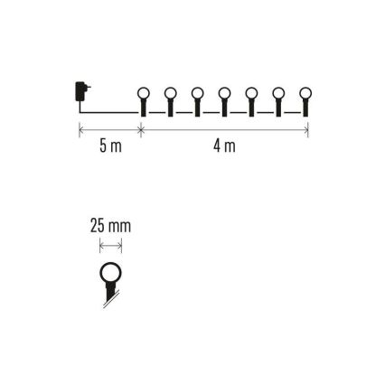 LED  välitingimuste valguskett 40xLED/9m IP44 mitmevärviline
