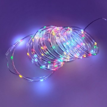LED välitingimusteks mõeldud jõulukett 100xLED/3xAA 5,45 m IP44 mitmevärviline