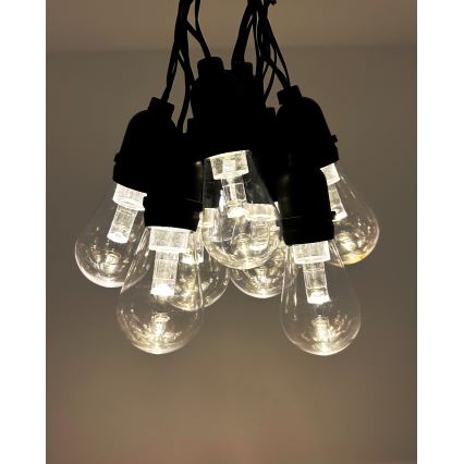 LED välitingimustele mõeldud dekoratiivne valguskett 10xLED/0,15W/230V 3,8 m IP44 must