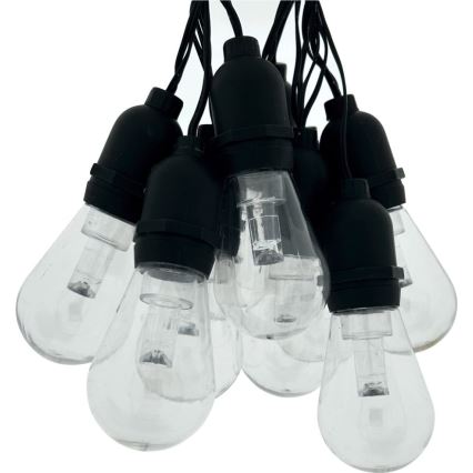 LED välitingimustele mõeldud dekoratiivne valguskett 10xLED/0,15W/230V 3,8 m IP44 must
