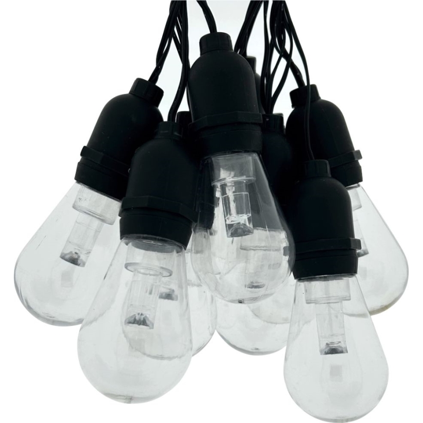 LED välitingimustele mõeldud dekoratiivne valguskett 10xLED/0,15W/230V 3,8 m IP44 must