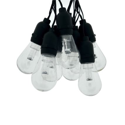 LED välitingimustele mõeldud dekoratiivne valguskett 10xLED/0,15W/230V 3,8 m IP44 must