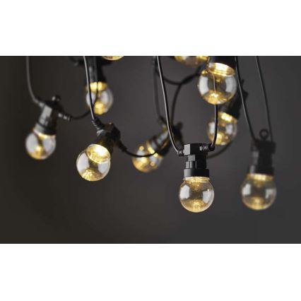 LED välitingimustes kasutatav dekoratiivne valguskett 10xLED/10m IP44 läbipaistev