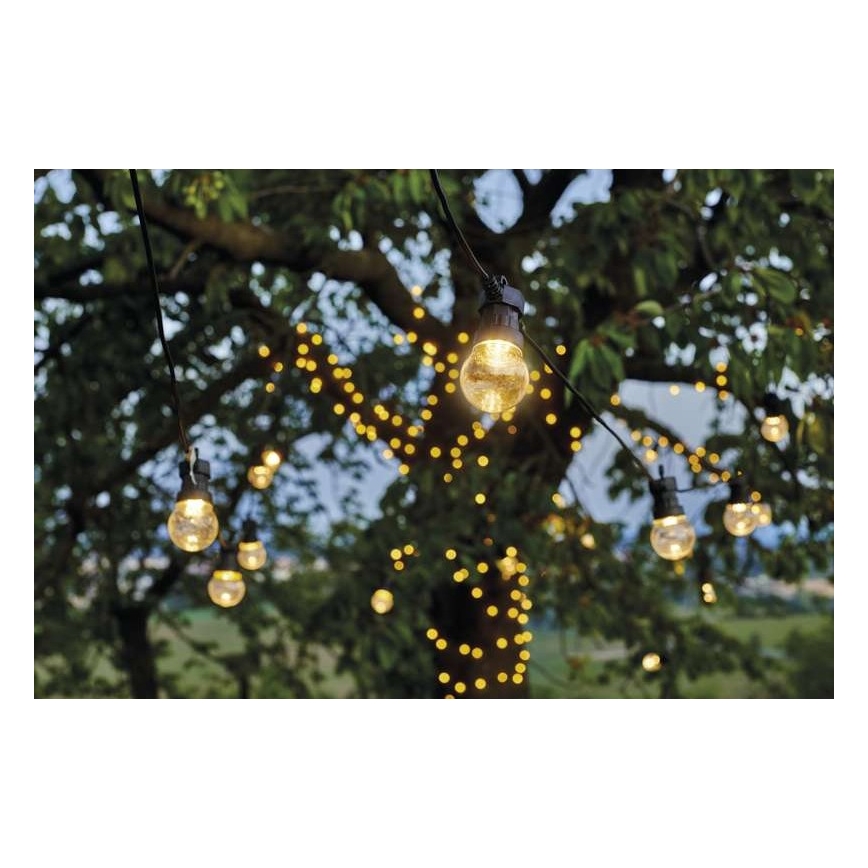 LED välitingimustes kasutatav dekoratiivne valguskett 10xLED/10m IP44 läbipaistev