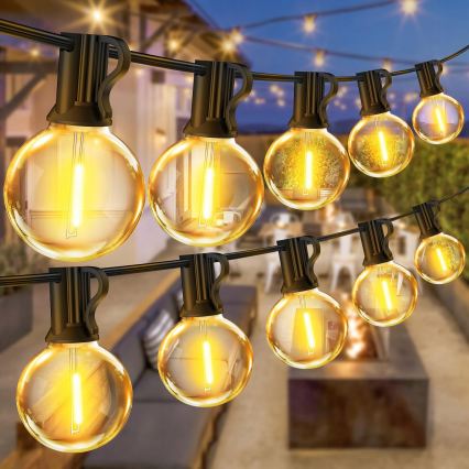 LED välitingimustesse mõeldud dekoratiivne valguskett 25xE12/1W/230V 17,5 m IP65 must