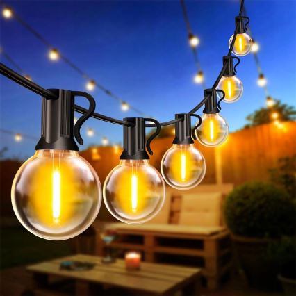 LED välitingimustesse mõeldud dekoratiivne valguskett 25xE12/1W/230V 17,5 m IP65 must