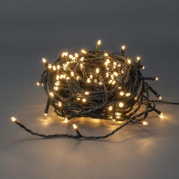 LED välitingimustesse mõeldud jõulukett, 180 LED, 7 funktsiooni, 16,5 m, IP44, soe valge