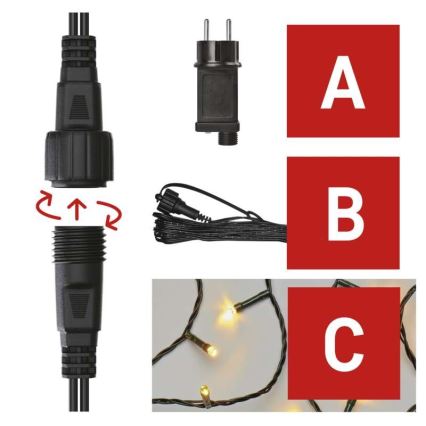 LED  välivalguskett 100xLED/15m IP44 soe valge