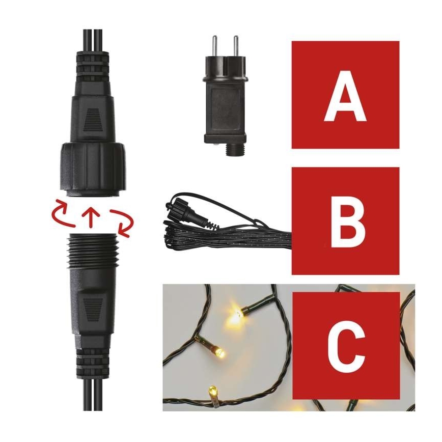 LED  välivalguskett 100xLED/15m IP44 soe valge