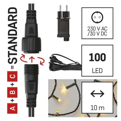 LED  välivalguskett 100xLED/15m IP44 soe valge