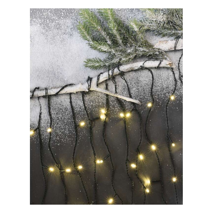 LED välivalguskett 200 LED / 8 režiimi, 8,6 m, IP44, soe valge