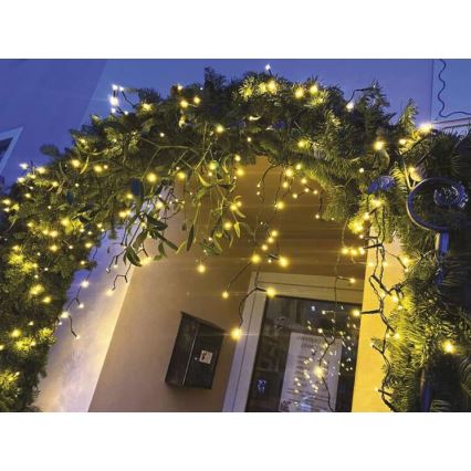 LED välivalguskett 200 LED / 8 režiimi, 8,6 m, IP44, soe valge