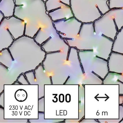 LED välivalguskett 300×LED/11 m, IP44, mitmevärviline