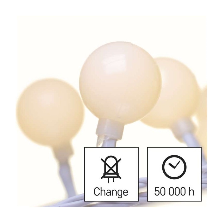 LED välivalguskett 40 LED / 9 m IP44 soe valge