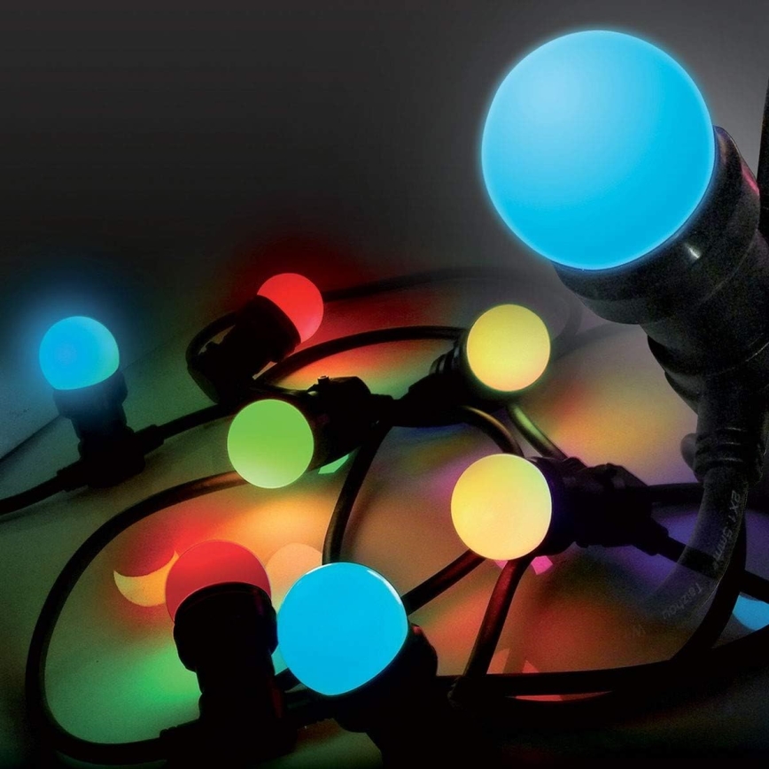 LED Välivalguskett EASY CONNECT 8xE27 5m IP44 mitmevärviline