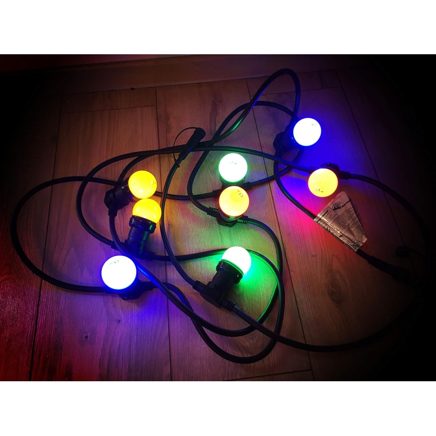 LED Välivalguskett EASY CONNECT 8xE27 5m IP44 mitmevärviline