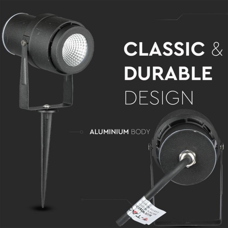 LED Välivalgusti LED/12W/100-240V IP65 must - roheline tuli